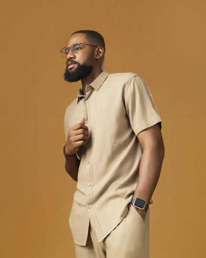 RedWolf Classic Two-Piece Brown Short Sleeve Set