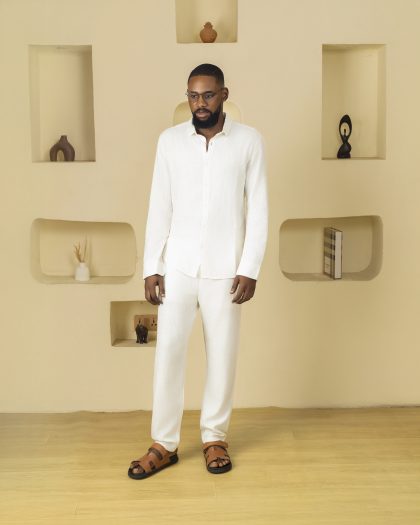 RedWolf Classic Two-Piece White Long Sleeve Set in Lagos Nigeria